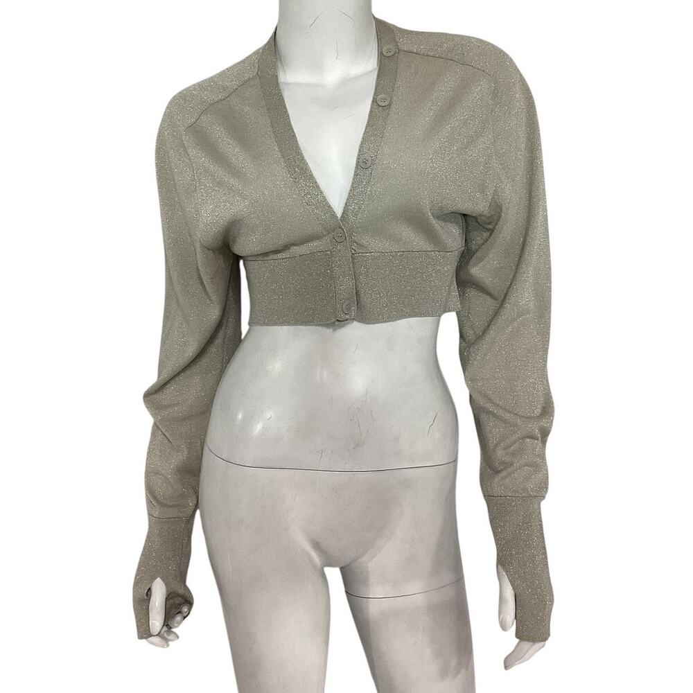 Cos Cropped Beige V Neck Cardigan Size S